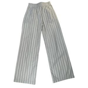 Jenna Sky Pants Womens Small Striped Cotton Wide Leg Pull On Beach Coastal